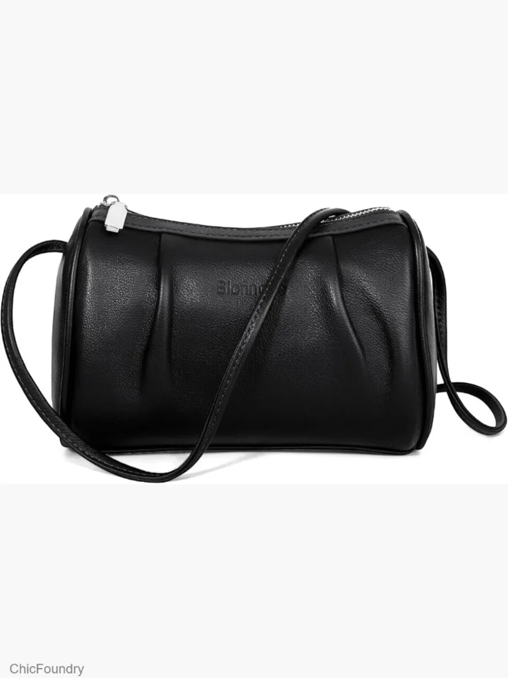 Genuine Leather Small Crossbody Barrel Hobo Purse Lightweight Bag